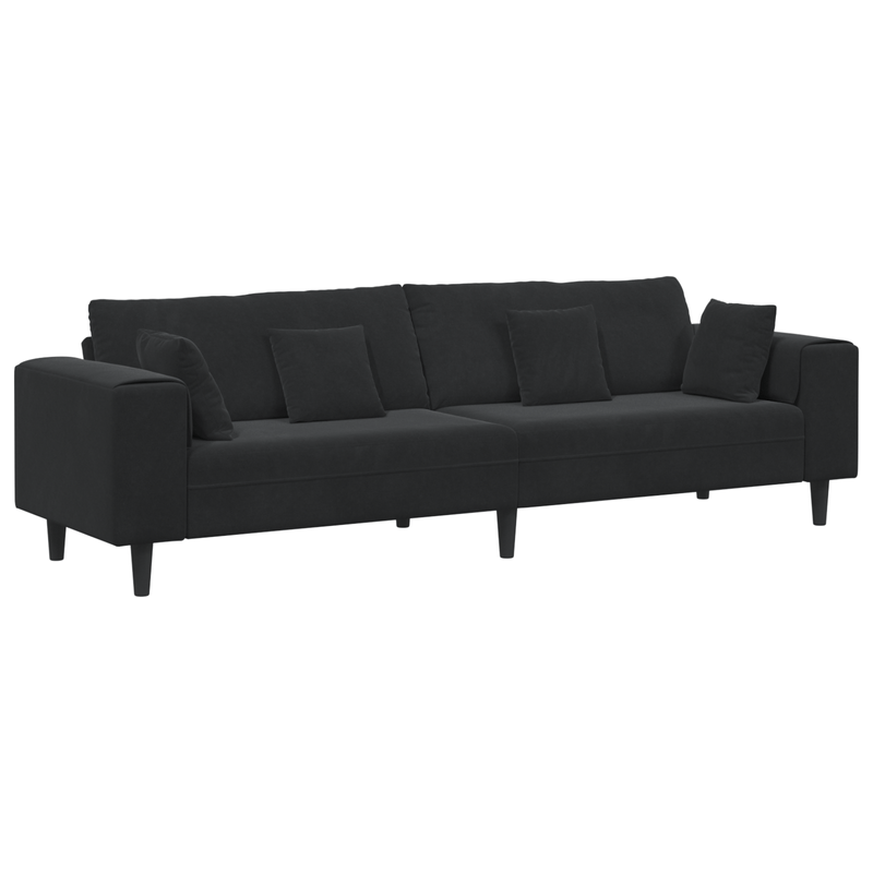 Casa si Gradina - Mobilier - Canapele si coltare - Canapele - Canapea din catifea cu perna cu perna Negru 208 cm Catifea - Infinity.ro