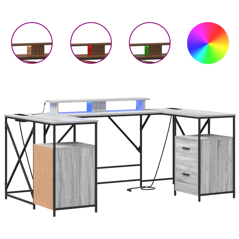 Casa si Gradina - Mobilier - Mese si birouri - Birouri - Birou cu sertar Gri sonoma 182 x 101 x 87.5 cm Lemn compozit - Infinity.ro
