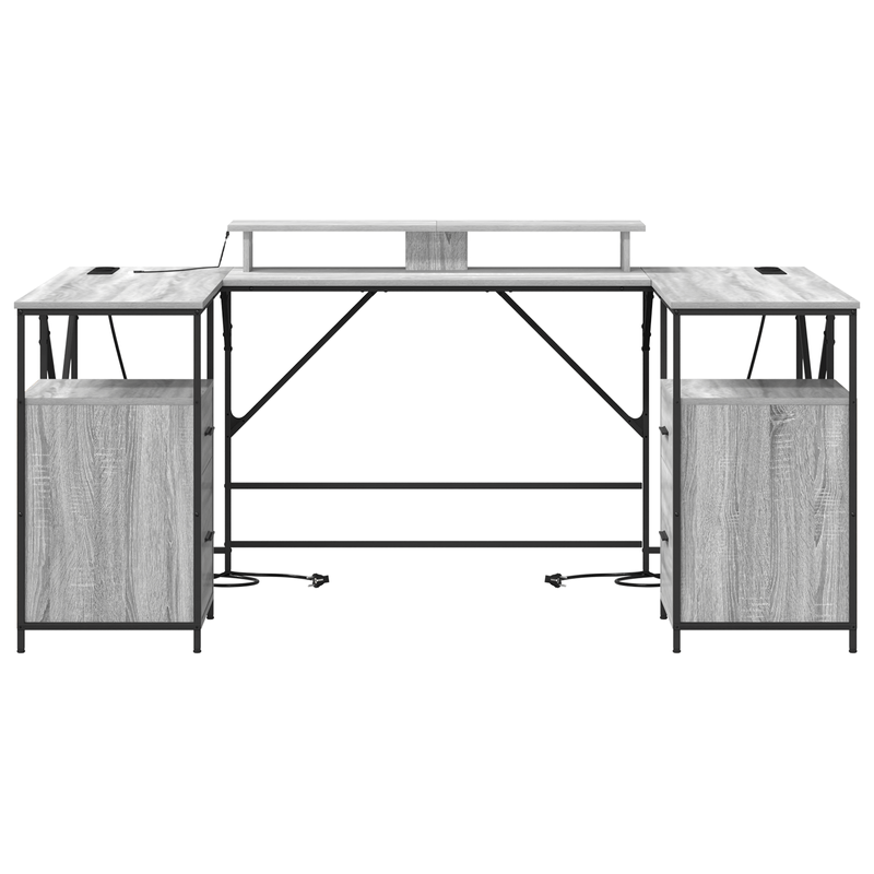 Casa si Gradina - Mobilier - Mese si birouri - Birouri - Birou cu sertar Gri sonoma 182 x 101 x 87.5 cm Lemn compozit - Infinity.ro