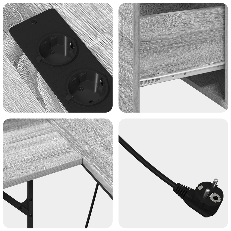 Casa si Gradina - Mobilier - Mese si birouri - Birouri - Birou cu sertar Gri sonoma 182 x 101 x 87.5 cm Lemn compozit - Infinity.ro