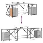 Casa si Gradina - Mobilier - Mese si birouri - Birouri - Birou cu sertar Gri sonoma 182 x 101 x 87.5 cm Lemn compozit - Infinity.ro