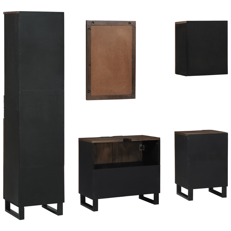 Casa si Gradina - Mobilier - Seturi de mobilier - Seturi baie - Set de mobilier pentru baie 5 pcs Alb 38 x 33 x 160 cm - Infinity.ro