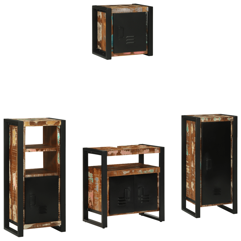 Casa si Gradina - Mobilier - Seturi de mobilier - Seturi baie - Set de mobilier pentru baie cu raft 4 pcs Lemn recuperat solid - Infinity.ro