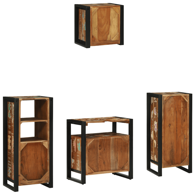 Casa si Gradina - Mobilier - Seturi de mobilier - Seturi baie - Set de mobilier pentru baie cu raft 4 pcs Lemn recuperat solid - Infinity.ro