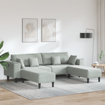 Casa si Gradina - Mobilier - Canapele si coltare - Canapele - Canapea din catifea cu perna cu perna 3 pcs Gri deschis 208 cm Catifea - Infinity.ro