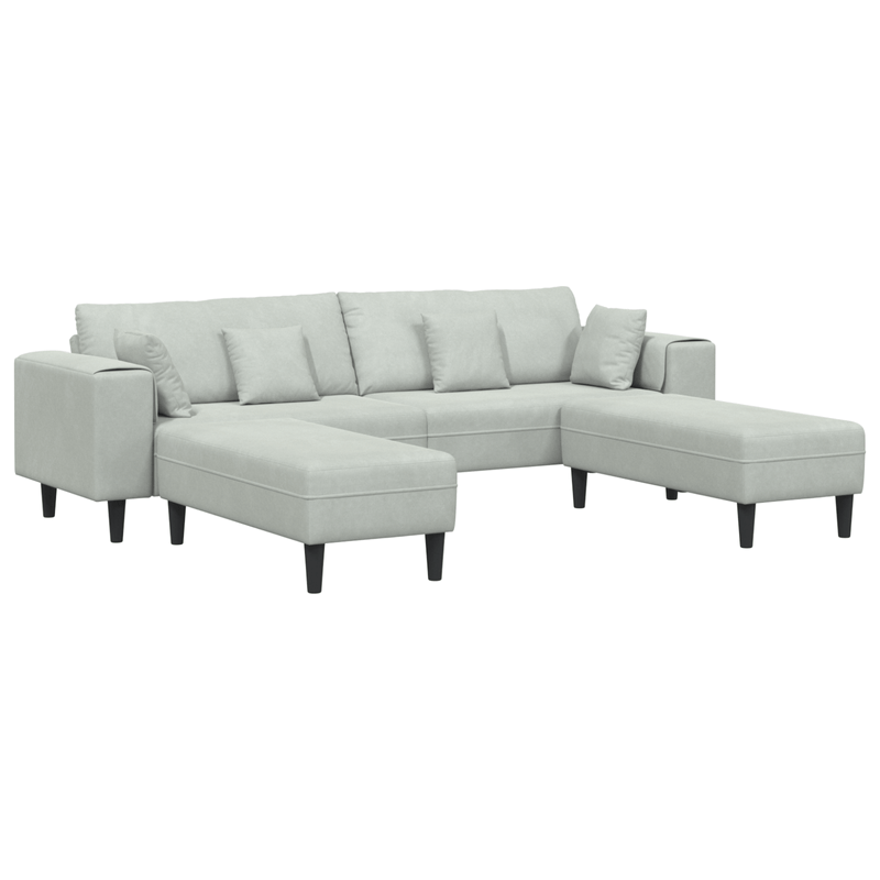 Casa si Gradina - Mobilier - Canapele si coltare - Canapele - Canapea din catifea cu perna cu perna 3 pcs Gri deschis 208 cm Catifea - Infinity.ro