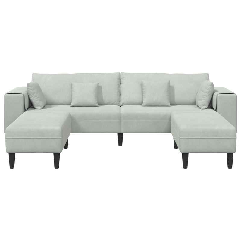 Casa si Gradina - Mobilier - Canapele si coltare - Canapele - Canapea din catifea cu perna cu perna 3 pcs Gri deschis 208 cm Catifea - Infinity.ro