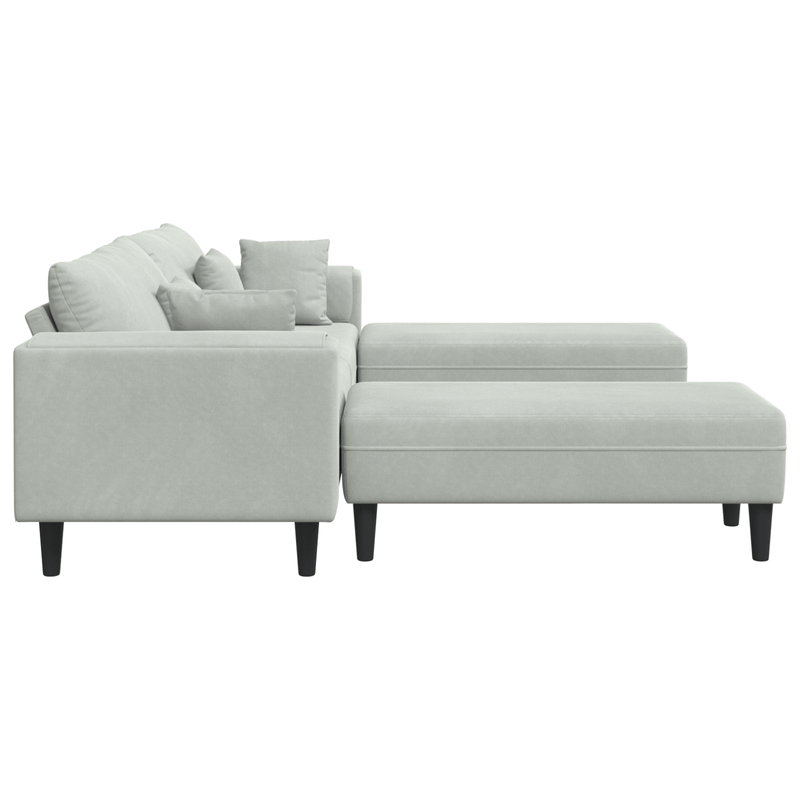Casa si Gradina - Mobilier - Canapele si coltare - Canapele - Canapea din catifea cu perna cu perna 3 pcs Gri deschis 208 cm Catifea - Infinity.ro