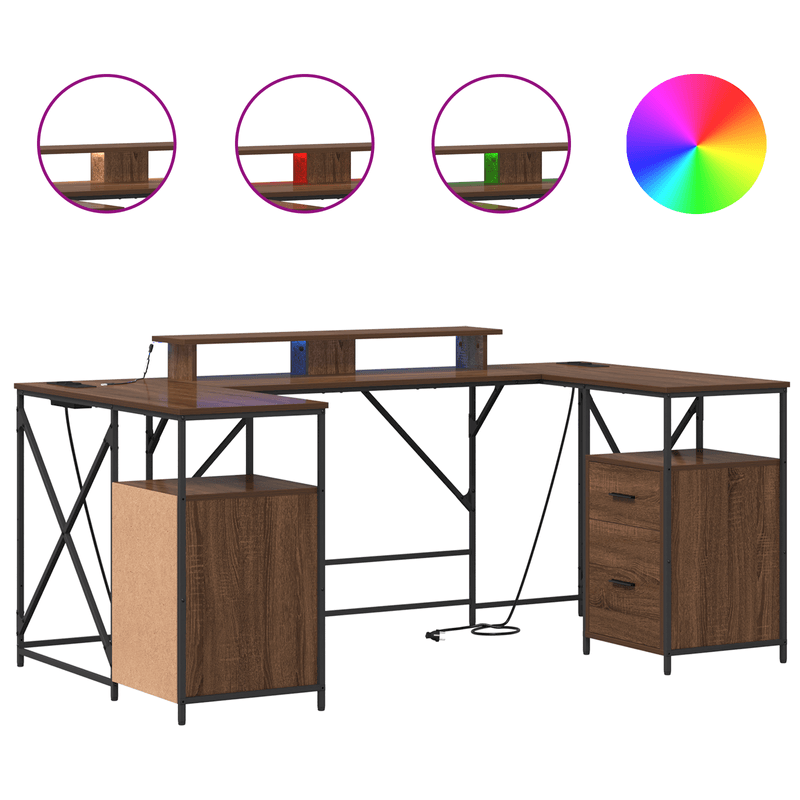 Casa si Gradina - Mobilier - Mese si birouri - Birouri - Birou cu sertar cu depozitare Stejar 182 x 101 x 87.5 cm Lemn compozit - Infinity.ro