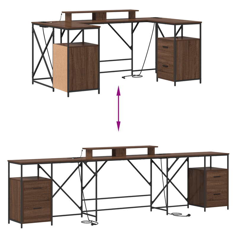 Casa si Gradina - Mobilier - Mese si birouri - Birouri - Birou cu sertar cu depozitare Stejar 182 x 101 x 87.5 cm Lemn compozit - Infinity.ro