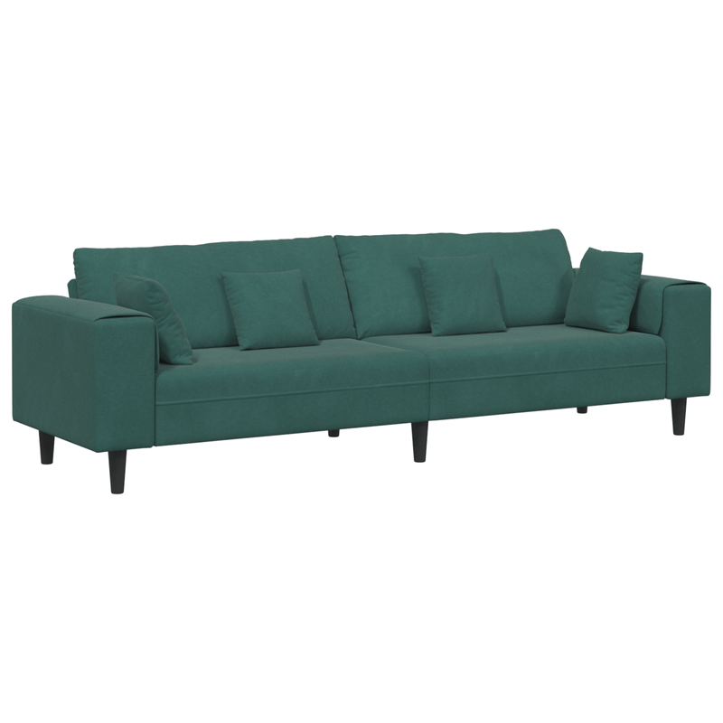 Casa si Gradina - Mobilier - Canapele si coltare - Canapele - Canapea din catifea cu perna cu perna Verde inchis 208 cm Catifea - Infinity.ro