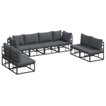 Casa si Gradina - Gradina si terasa - Mobilier exterior - Seturi mobila gradina - Set de canapele pentru gradina 8 pcs Negru 283 x 71.5 x 71 cm - Infinity.ro