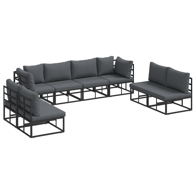Casa si Gradina - Gradina si terasa - Mobilier exterior - Seturi mobila gradina - Set de canapele pentru gradina 8 pcs Negru 283 x 71.5 x 71 cm - Infinity.ro