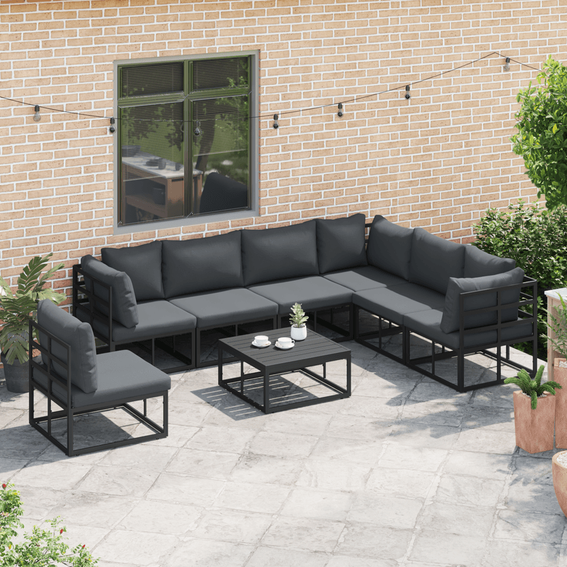 Casa si Gradina - Gradina si terasa - Mobilier exterior - Seturi mobila gradina - Set de canapele pentru gradina 8 pcs Negru 70 x 70 x 32 cm - Infinity.ro