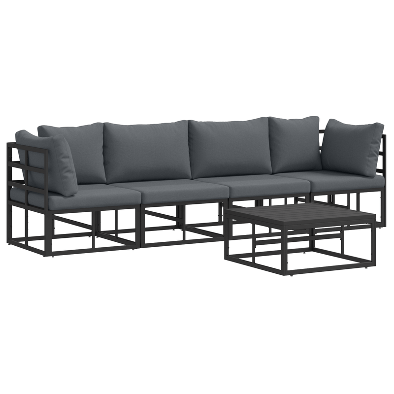 Casa si Gradina - Gradina si terasa - Mobilier exterior - Seturi mobila gradina - Set de canapele pentru gradina 5 pcs Negru 70 x 70 x 32 cm - Infinity.ro