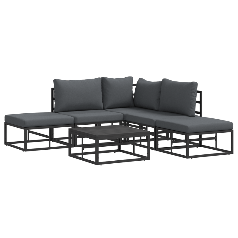 Casa si Gradina - Gradina si terasa - Mobilier exterior - Seturi mobila gradina - Set de canapele pentru gradina 6 pcs Negru 70 x 70 x 32 cm - Infinity.ro