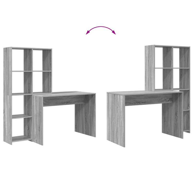 Casa si Gradina - Mobilier - Mese si birouri - Birouri - Birou cu raft sonoma gri 138.5 x 55 x 143 cm Lemn compozit - Infinity.ro