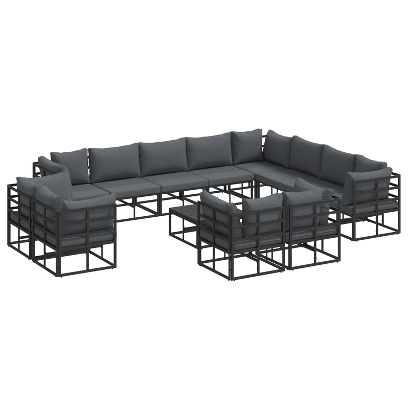 Casa si Gradina - Gradina si terasa - Mobilier exterior - Seturi mobila gradina - Set de canapele pentru gradina 13 pcs Negru 70 x 70 x 32 cm - Infinity.ro