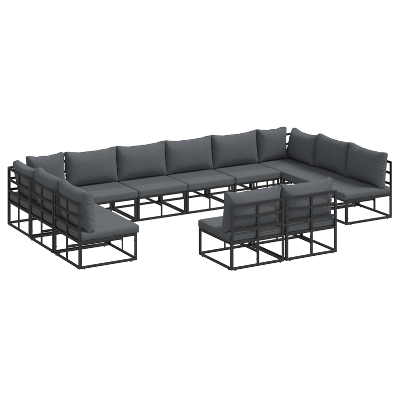 Casa si Gradina - Gradina si terasa - Mobilier exterior - Seturi mobila gradina - Set de canapele pentru gradina 12 pcs Negru 423 x 211.5 x 71 cm - Infinity.ro