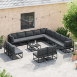 Casa si Gradina - Gradina si terasa - Mobilier exterior - Seturi mobila gradina - Set de canapele pentru gradina 14 pcs Negru 70 x 70 x 32 cm - Infinity.ro
