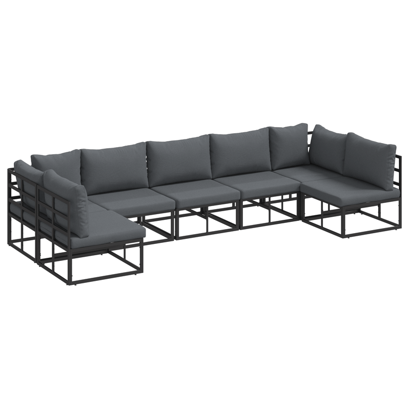 Casa si Gradina - Gradina si terasa - Mobilier exterior - Seturi mobila gradina - Set de canapele pentru gradina 7 pcs Negru 353 x 141.5 x 71 cm - Infinity.ro