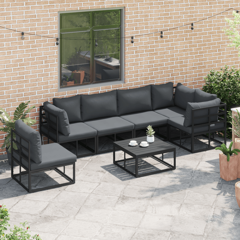Casa si Gradina - Gradina si terasa - Mobilier exterior - Seturi mobila gradina - Set de canapele pentru gradina 6 pcs Negru 70 x 70 x 32 cm - Infinity.ro
