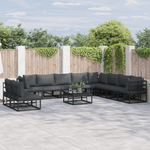 Casa si Gradina - Gradina si terasa - Mobilier exterior - Seturi mobila gradina - Set de canapele pentru gradina 10 pcs Negru 353 x 283 x 71 cm - Infinity.ro