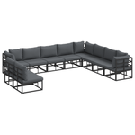 Casa si Gradina - Gradina si terasa - Mobilier exterior - Seturi mobila gradina - Set de canapele pentru gradina 10 pcs Negru 353 x 283 x 71 cm - Infinity.ro