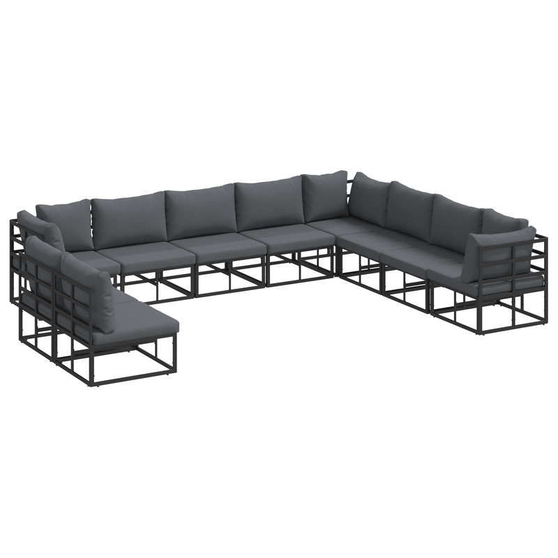 Casa si Gradina - Gradina si terasa - Mobilier exterior - Seturi mobila gradina - Set de canapele pentru gradina 10 pcs Negru 353 x 283 x 71 cm - Infinity.ro