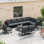 Casa si Gradina - Gradina si terasa - Mobilier exterior - Seturi mobila gradina - Set de canapele pentru gradina 10 pcs Negru 353 x 283 x 71 cm - Infinity.ro