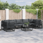 Casa si Gradina - Gradina si terasa - Mobilier exterior - Seturi mobila gradina - Set de canapele pentru gradina 8 pcs Negru Aluminiu - Infinity.ro