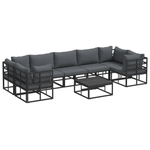 Casa si Gradina - Gradina si terasa - Mobilier exterior - Seturi mobila gradina - Set de canapele pentru gradina 8 pcs Negru Aluminiu - Infinity.ro