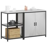Casa si Gradina - Mobilier - Comode si corpuri - Corpuri bucatarie - Set de depozitare pentru bucatarie cu raft cu depozitare Ajustabil 2 pcs Argintiu - Infinity.ro