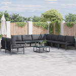 Casa si Gradina - Gradina si terasa - Mobilier exterior - Seturi mobila gradina - Set de canapele pentru gradina 9 pcs Antracit Otel - Infinity.ro