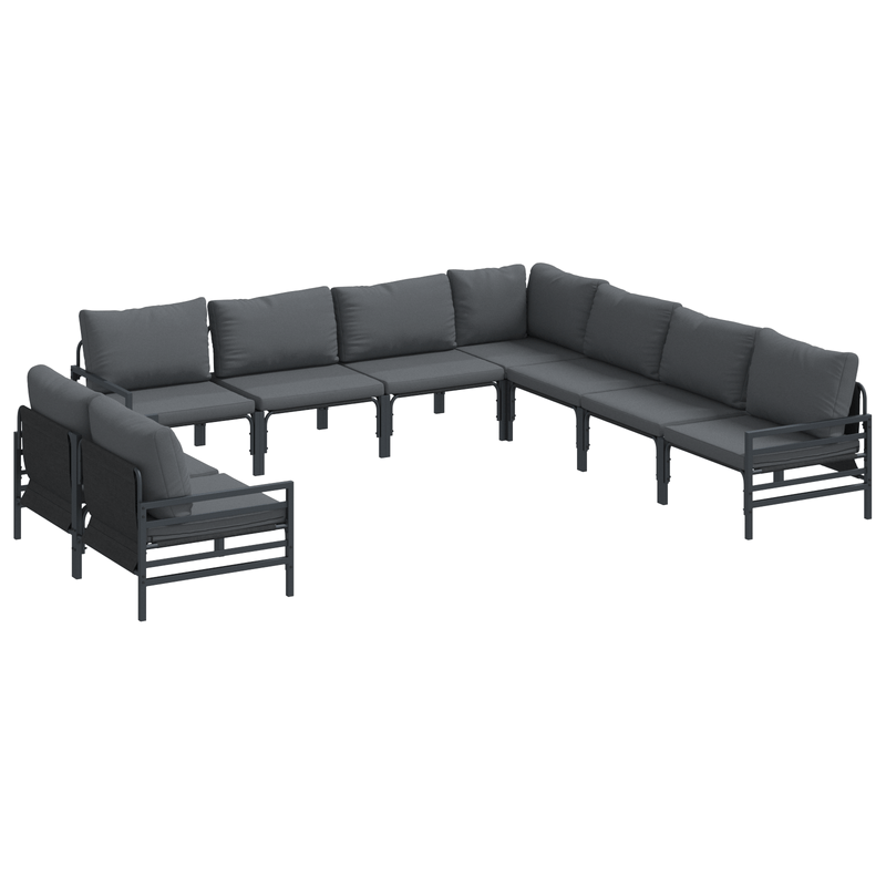 Casa si Gradina - Gradina si terasa - Mobilier exterior - Seturi mobila gradina - Set de canapele pentru gradina 9 pcs Antracit Otel - Infinity.ro