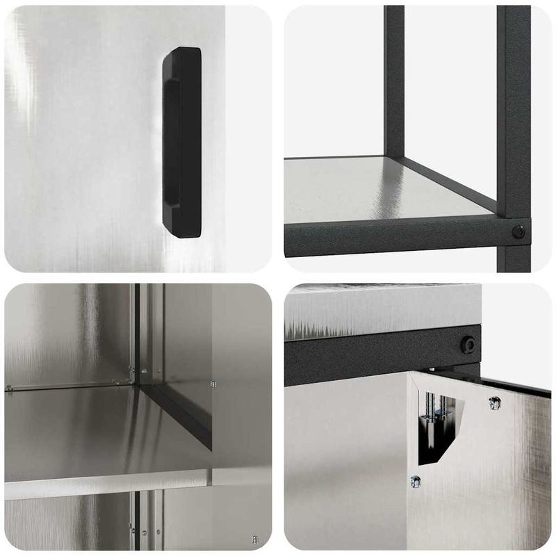 Casa si Gradina - Mobilier - Comode si corpuri - Corpuri bucatarie - Set de depozitare pentru bucatarie cu raft cu depozitare Ajustabil 2 pcs Argintiu - Infinity.ro