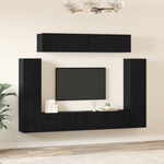 Casa si Gradina - Mobilier - Comode si corpuri - Comode - Set comoda TV cu raft 8 pcs Stejar negru 80 x 30 x 30.5 cm - Infinity.ro