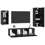 Casa si Gradina - Mobilier - Seturi de mobilier - Seturi living - Set cabinet TV cu raft 4 pcs Stejar negru 30.5 x 30 x 90 cm - Infinity.ro