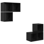 Casa si Gradina - Mobilier - Seturi de mobilier - Seturi living - Set dulap TV 4 pcs Stejar negru 37 x 37 x 72 cm Lemn compozit - Infinity.ro
