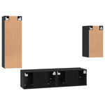 Casa si Gradina - Mobilier - Seturi de mobilier - Seturi living - Set cabinet TV cu raft 4 pcs Stejar negru 30.5 x 30 x 90 cm - Infinity.ro