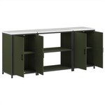 Casa si Gradina - Mobilier - Comode si corpuri - Corpuri bucatarie - Set de depozitare pentru bucatarie cu raft 3 pcs Verde masliniu - Infinity.ro