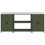 Casa si Gradina - Mobilier - Comode si corpuri - Corpuri bucatarie - Set de depozitare pentru bucatarie cu raft 3 pcs Verde masliniu - Infinity.ro