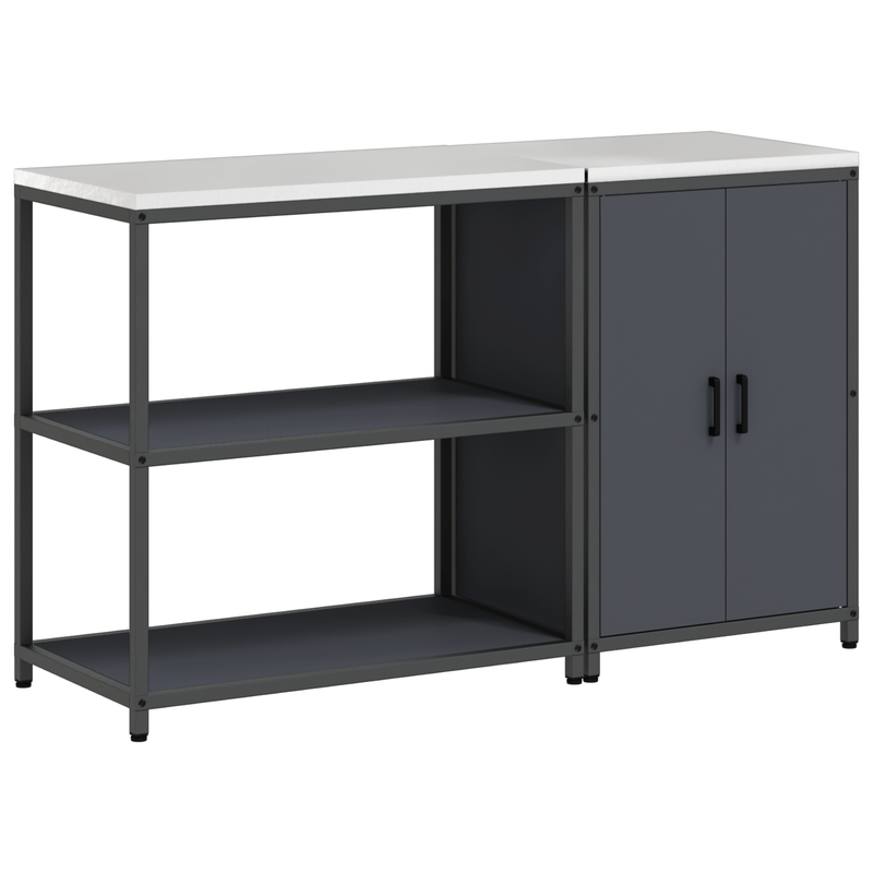Casa si Gradina - Mobilier - Comode si corpuri - Corpuri bucatarie - Set de depozitare pentru bucatarie cu raft cu depozitare cu usa Ajustabil 2 pcs Antracit - Infinity.ro