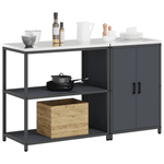 Casa si Gradina - Mobilier - Comode si corpuri - Corpuri bucatarie - Set de depozitare pentru bucatarie cu raft cu depozitare cu usa Ajustabil 2 pcs Antracit - Infinity.ro