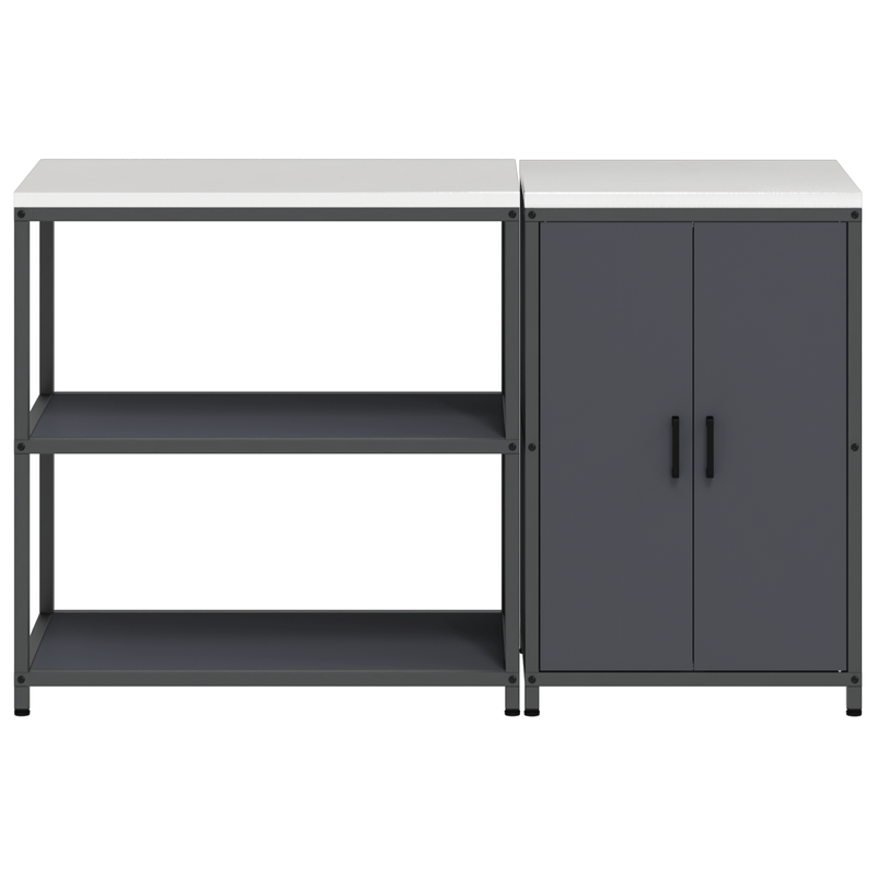 Casa si Gradina - Mobilier - Comode si corpuri - Corpuri bucatarie - Set de depozitare pentru bucatarie cu raft cu depozitare cu usa Ajustabil 2 pcs Antracit - Infinity.ro