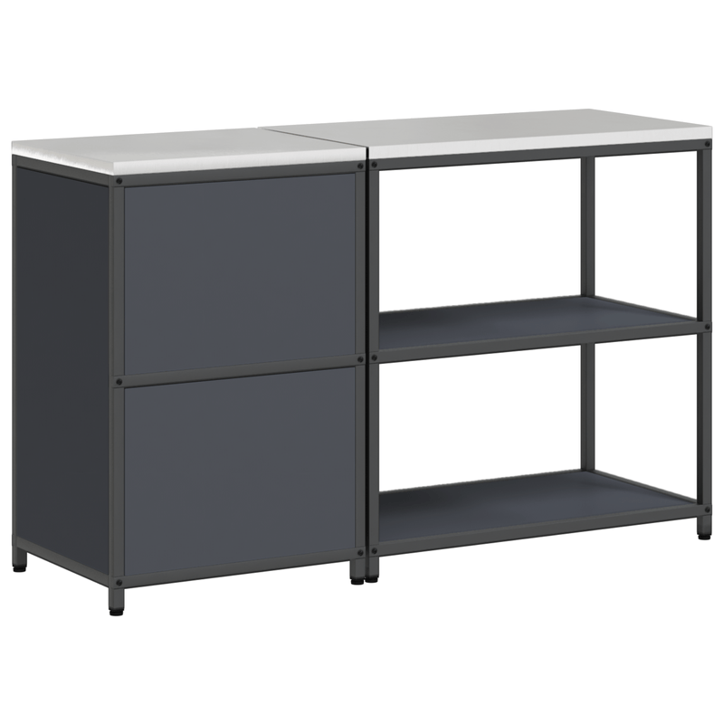 Casa si Gradina - Mobilier - Comode si corpuri - Corpuri bucatarie - Set de depozitare pentru bucatarie cu raft cu depozitare cu usa Ajustabil 2 pcs Antracit - Infinity.ro