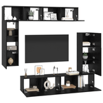 Casa si Gradina - Mobilier - Seturi de mobilier - Seturi living - Set Dulapuri TV cu raft Altele 8 pcs Stejar negru 80 x 30 x 30 cm - Infinity.ro