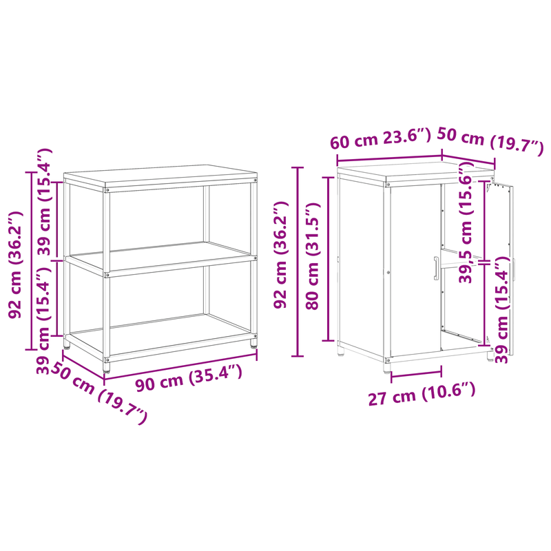Casa si Gradina - Mobilier - Comode si corpuri - Corpuri bucatarie - Set de depozitare pentru bucatarie cu raft cu depozitare cu usa Ajustabil 2 pcs Antracit - Infinity.ro
