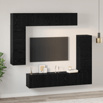 Casa si Gradina - Mobilier - Seturi de mobilier - Seturi living - Set Dulapuri TV cu raft Altele 8 pcs Stejar negru 80 x 30 x 30 cm - Infinity.ro