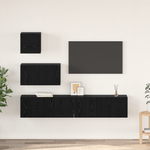 Casa si Gradina - Mobilier - Comode si corpuri - Comode - Dulap pentru TV pe Perete cu raft cu depozitare cu usa 4 pcs Stejar negru - Infinity.ro
